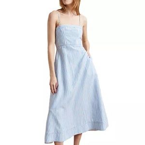 NWT LA LIGNE Franny Tie Back Striped Voile Maxi Dress (Size S)